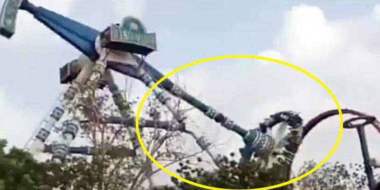 Lunaparkta dehşet anları kamerada! 20 metreden çakıldılar